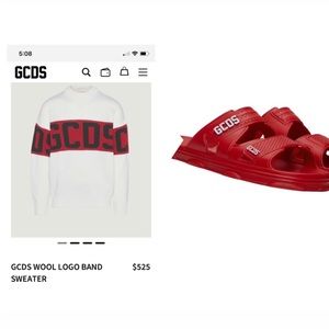GCDS sweater and sandals bundle